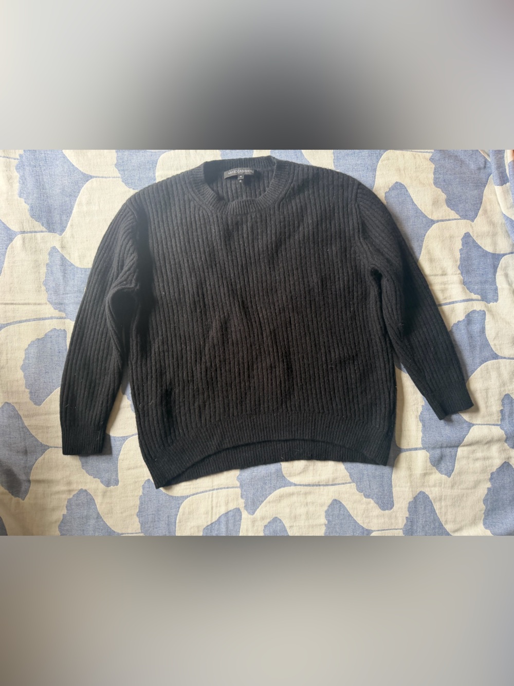 NakedCashmere Black Ribbed Crewneck Sweater